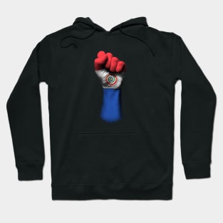 Flag of Paraguay on a Raised Clenched Fist Hoodie